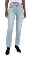 Daze High Rise Utility Crop Straight Leg Jean In Sunkissed Vintage In Blue