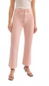 Daze Soho Cropped Flare Jeans In Rosewater In Pink