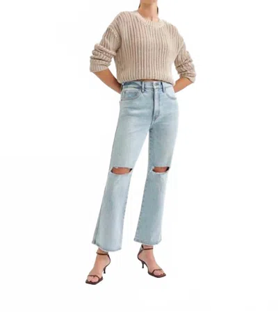 Daze Soho High Rise Ankle Flare Jeans In Splash Zone Distressed In Multi