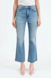 Daze Shy Girl Raw Edge Kick Flare Crop Jeans In All Mine Vintage