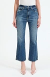 Daze Soho High Waist Ankle Flare Jeans In Multi