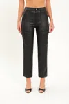 Daze Straight Up High Rise Cargo In Coated Asphalt In Multi