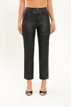 Daze Straight Up High Rise Cargo In Coated Asphalt In Multi