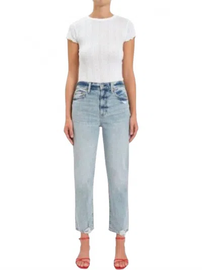 Daze Straight Up High Rise Jean In Light Blue