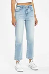 Daze Straight Up High Waist Ankle Straight Leg Jeans In Multi