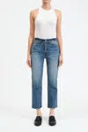 Daze Straight Up High Rise Straight Leg Jeans In Stunner In Blue