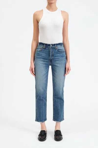 Daze Straight Up High Rise Straight Leg Jeans In Stunner In Blue