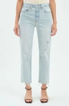 Daze Straight Up Raw Hem Crop Jeans In Swoon Vintage