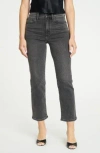 Daze Straight Up Raw Hem High Waist Ankle Straight Leg Jeans In Starfall