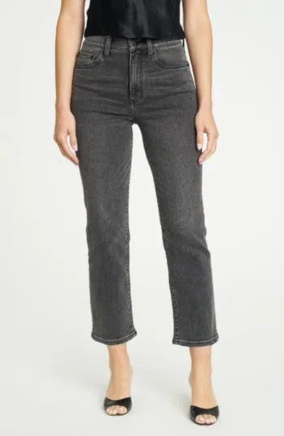 Daze Straight Up Raw Hem High Waist Ankle Straight Leg Jeans In Starfall
