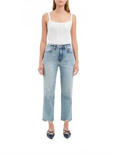 Daze Straight-leg Cropped Jeans In New Flame Vintage In Blue