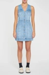 DAZE DAZE SUN BUTTON FRONT SLEEVELESS DENIM DRESS