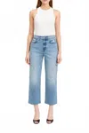 Daze Sun Crop Straight Leg Jean In Marina Vintage In Blue