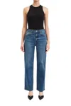 Daze Pleaser High Rise Wide Ankle Jeans In Uptown In Blue