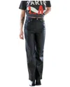Daze Sun High Waist Straight Leg Faux Leather Pants In Multi