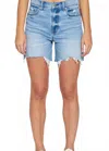 Daze Sun High Waist Cutoff Denim Shorts In Blue