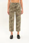 Daze Sun High Waist Crop Straight Utility Pants In Green