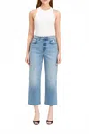 Daze Sun High Rise Straight Crop Jeans In Marina Vintage In Blue