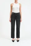 Daze Pleaser High Rise Wide Ankle Jeans In Black In Blue