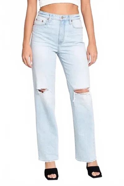Daze Sun High Rise Straight Jeans In First Sight Vintage Wash In Blue