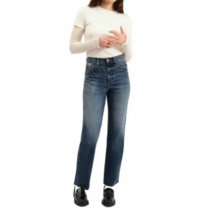Daze Sun High Rise Vintage Straight Jeans In Authentic In Blue