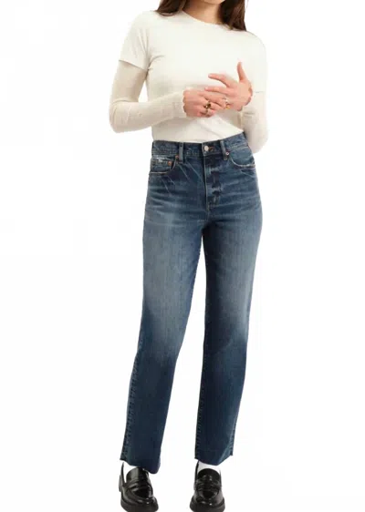 Daze Sun High Rise Vintage Straight Leg Jeans In Authentic In Blue