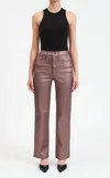 Daze Sun High Waist Coated Straight Leg Jeans In Multi