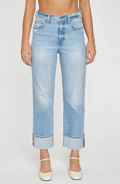 DAZE SUNDAZE HIGH WAIST CUFF CROP STRAIGHT LEG JEANS