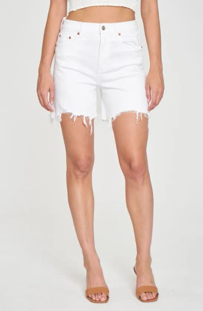 Daze Sun High Waist Denim Cutoff Shorts In Marshmallow Distressed