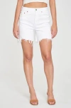 Daze Sun High Waist Denim Cutoff Shorts In Marshmallow Distressed