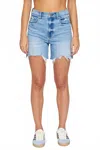 Daze Sun High Waist Cutoff Denim Shorts In Blue