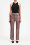 Shop Daze Sun Highrise Vintage Straight Pants In Coated Penny In Multi