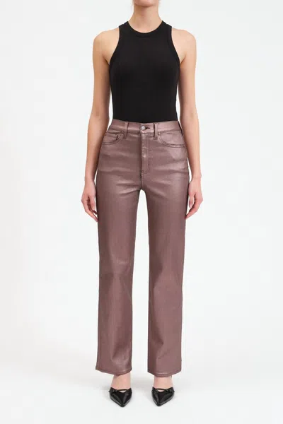 DAZE SUNDAZE HIGHRISE VINTAGE STRAIGHT PANTS IN COATED PENNY
