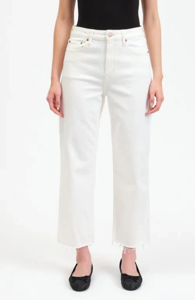 DAZE SUNDAZE RAW HEM HIGH WAIST CROP STRAIGHT LEG CARPENTER JEANS