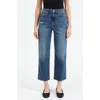 Daze Sun Raw Hem High Waist Crop Straight Leg Jeans In Socialite Vintage