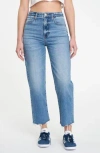 Daze Sun Utility Raw Hem Crop Straight Leg Jeans In Shut Down
