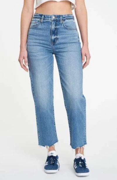 Daze Sun Utility Raw Hem Crop Straight Leg Jeans In Shut Down