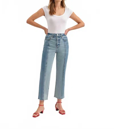 Daze Sun Vintage Straight-leg Crop Two-tone Jeans In Co Star In Blue