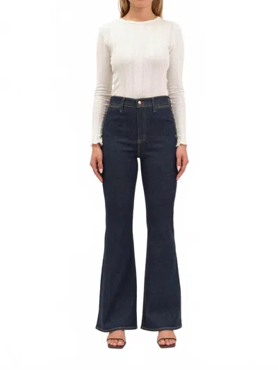 Daze Sunset Flare High Rise Jeans In Rinse In Blue