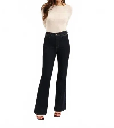 Daze Sunset Flare High Rise Leg Jeans In Rinse In Black