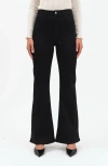 Daze Sunset High Waist Flare Jeans In Black
