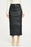 Daze Sweetheart Skirt High Rise Waist Midi Skirt In Coated Asphalt In Multi
