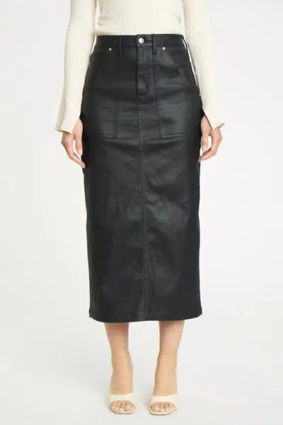 DAZE SWEET HEART SKIRT IN COATED ASPHALT