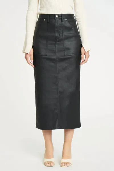 Daze Sweetheart Midi Skirt In Coated Asphalt In Multi