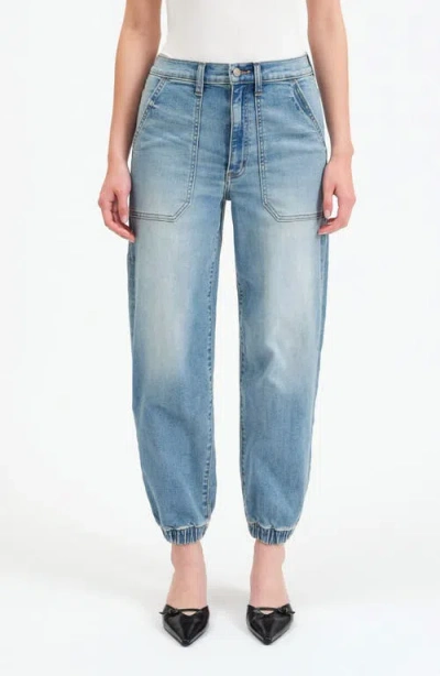 Daze The Champ High Waist Denim Joggers In Wings