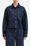 Daze The Editor Crop Denim Button-up Shirt