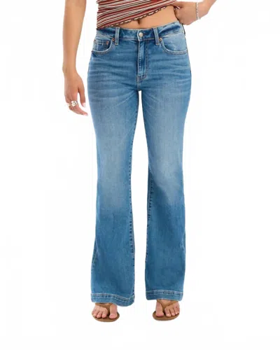 Daze The Heart Breaker Mid Rise Flare Jean In Text Me In Blue