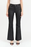 Daze The Heartbreaker Coated Faux Leather Flare Jeans In Coated Asphalt