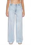 Daze The Kickback High Rise Palazzo Jeans In Baby Talk In Blue