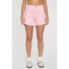 Daze The Knockout Cutoff Denim Shorts In Blushing